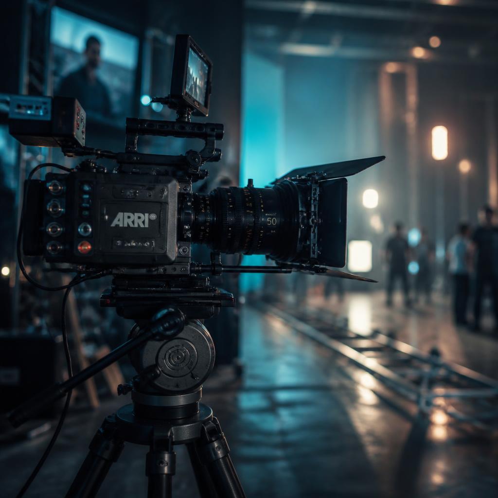 Film camera on a production stage